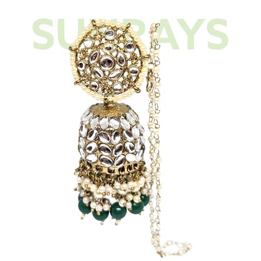 Sunrays Jhumkas, Forest Green