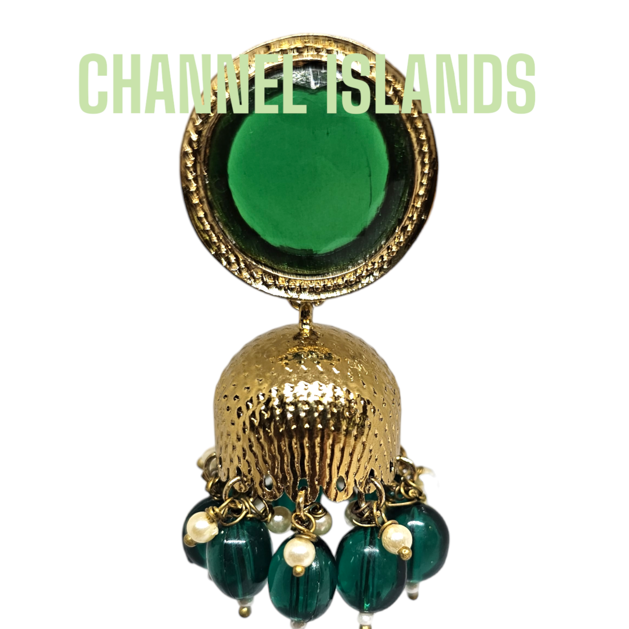 Earrings & Studs | Beautiful Parrot Green Colour Shiny Stone Earrings |  Freeup