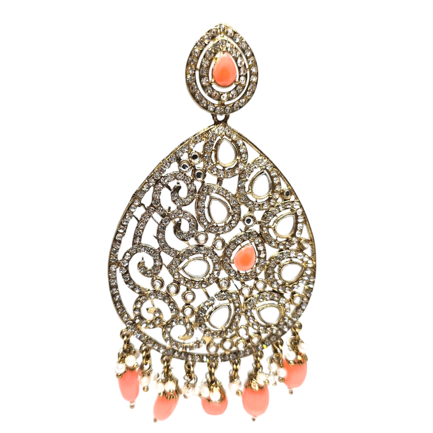 Ranibagh Coral, Earrings Mangteeka set