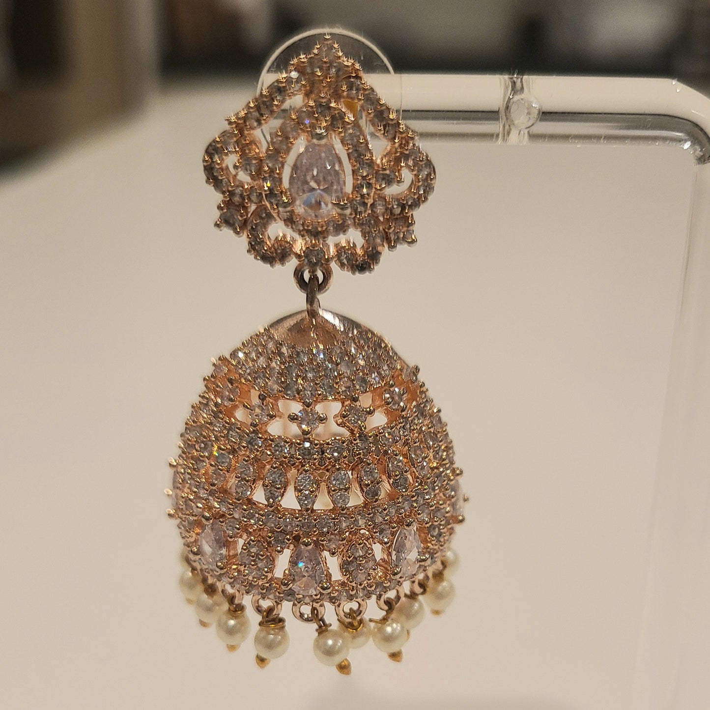 Divine, Rose Gold Jhumkas