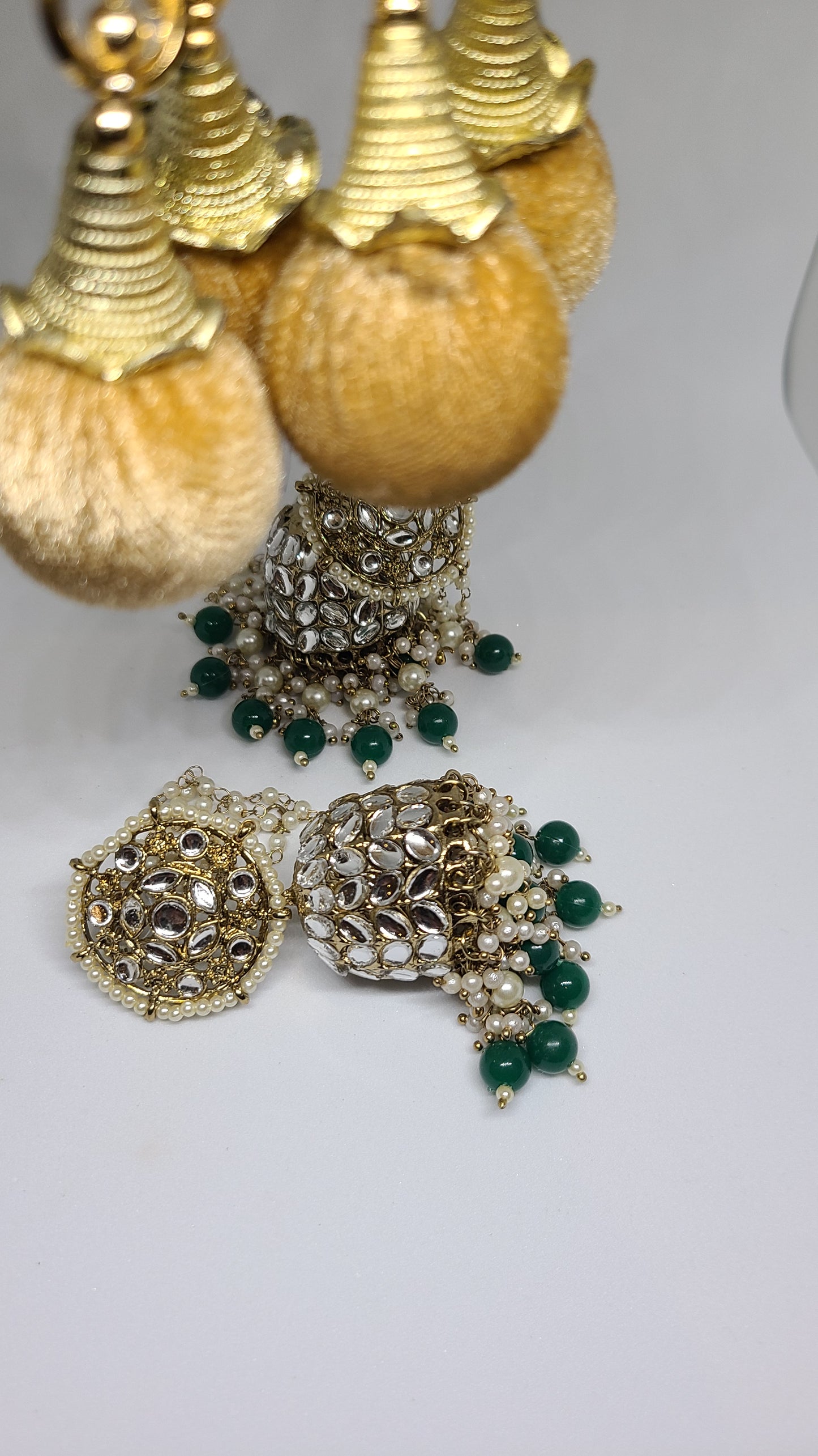 Sunrays Jhumkas, Forest Green