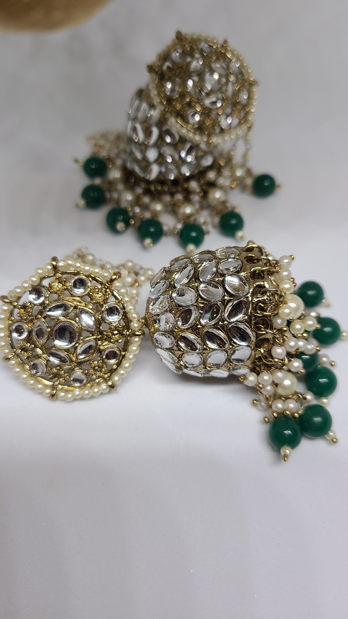 Sunrays Jhumkas, Forest Green