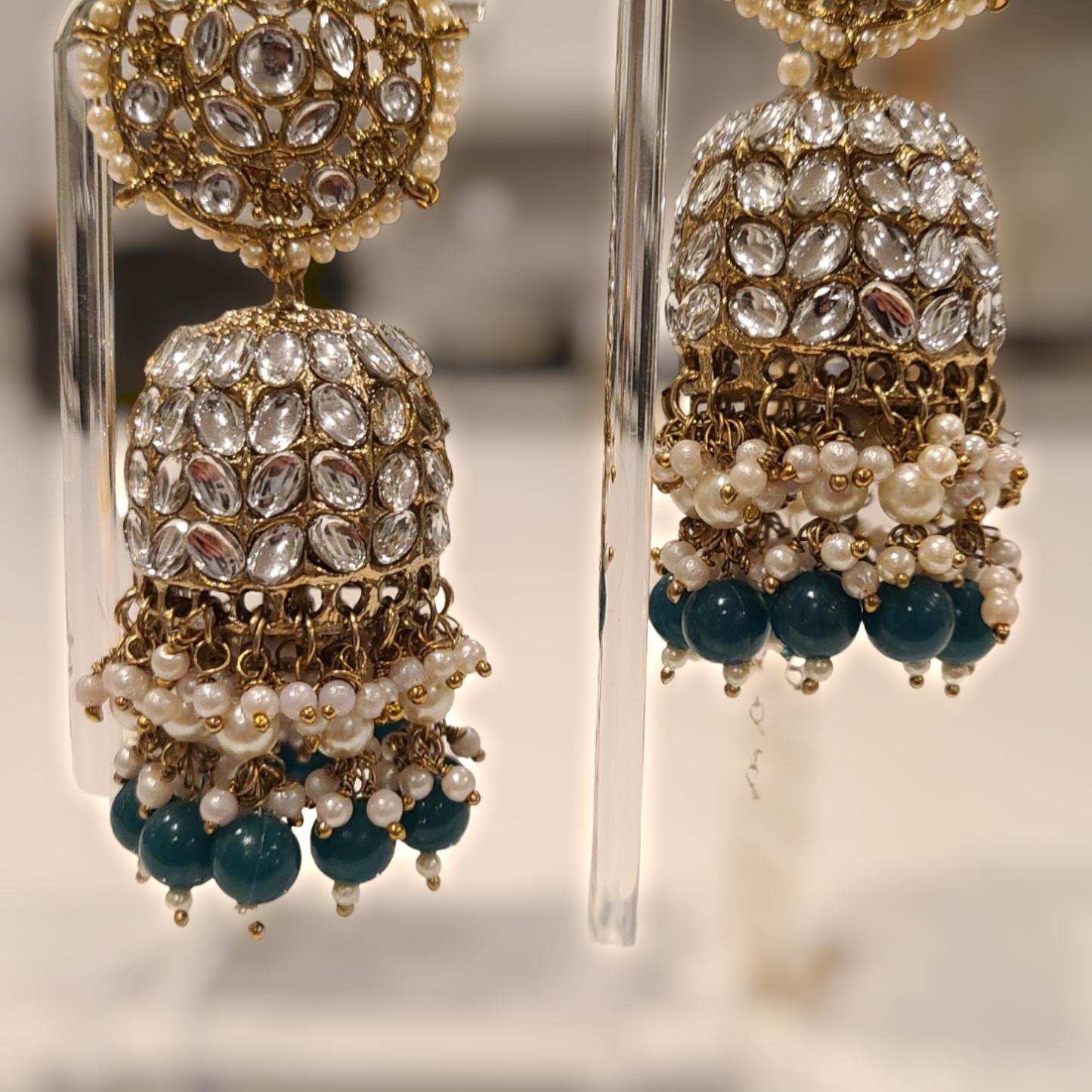 Sunrays Jhumkas, Forest Green