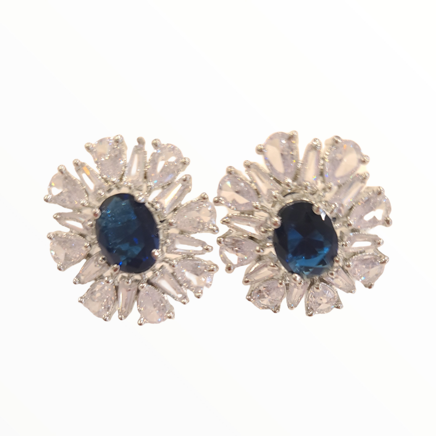 Flower Studs, Navy